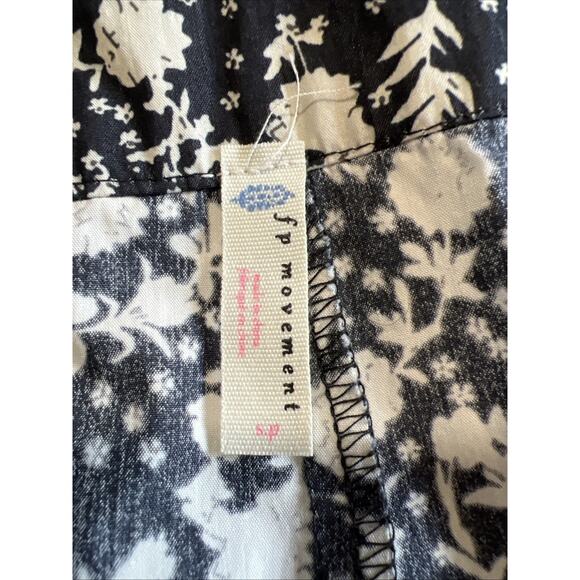 Free People Cargo Pants Small Black Floral Love You Back Utility Emo Grunge Boho - Picture 7 of 12